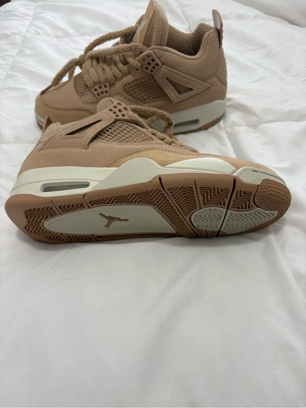 Jordan Men's Sneakers in Tan Suede and Fleece
